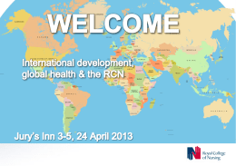 International Development, Global Health & The RCN Welcome