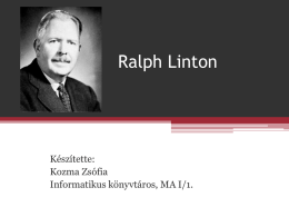 Ralph Linton - PTE Egyetemi Könyvtár