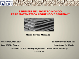 Maria Teresa Marrano, I numeri nel nostro mondo