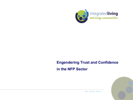 Engendering Trust And Confidence In The Not For Profit Sector