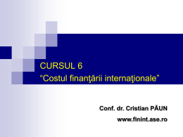 Costul capitalului în finanţarea internaţională