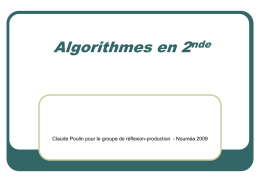 Algorithmes en 2 nde