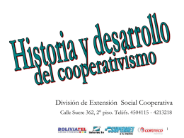 HISTORIA Y DESARROLLO DEL COOPERATIVISMO