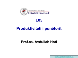 L05_EkPersonelit_Produktiviteti i punetorit