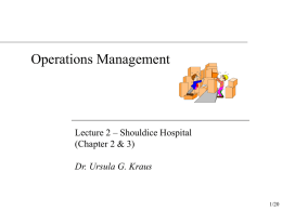 02. Lecture - Shouldice Hospital