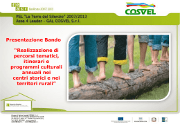 PRES. Realizz. di percorsi tematici, itinerari e programmi culturali