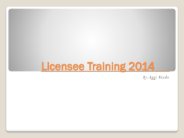 Licensee Registration November 2013 - UNISA