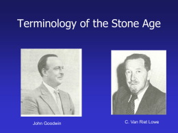 Terminology of the Stone Age
