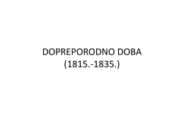 DOPREPORODNO DOBA (1815.-1835.)