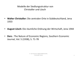 Modelle der Siedlungsstruktur von Christaller und Lösch