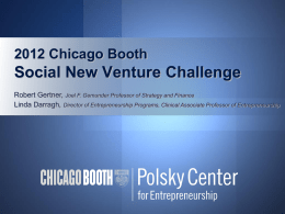 social venture - The University of Chicago Booth School of Business