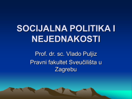 Socijalna politika i nejednakosti – Vlado Puljiz