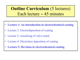 Lecture 5-Revision in electrochemical coating
