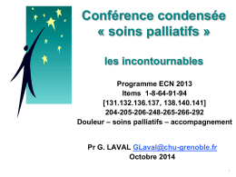 Conférence condensée thématique soins palliatifs du 22/10/2014