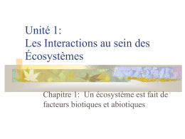 Unité 1: Les Interactions au sein des Écosystèmes