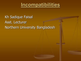 Incompatibilities