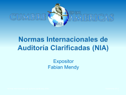 Normas Internacionales de auditoría clarificadas (nia)