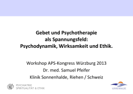 2013 Beten in der Psychotherapie? - Seminare