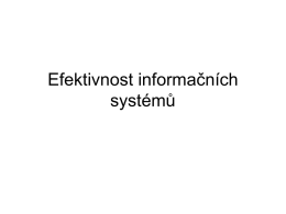 Efektivnost informačních systémů