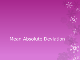 Mean Absolute Deviation