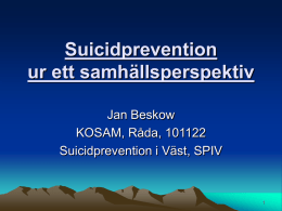 Suicidprevention Gamla och nya perspektiv