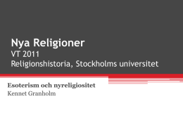 Nya Religioner - Stockholms universitet