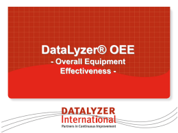 OEE - Reliable Measuring Systems