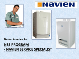 Navien America, Inc. The Benefits of Becoming a NSS