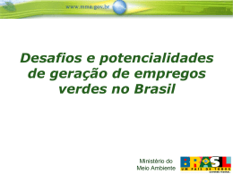 Desafios e potencialidades de geração de empregos verdes no Brasil