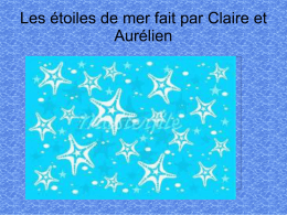 Les étoiles de mer fait par Claire et Aurélien