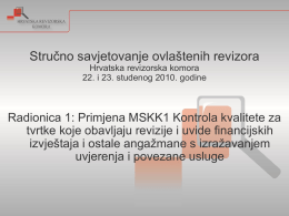 Primjena MSKK 1 - Hrvatska revizorska komora