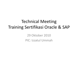 Persiapan Training Sertifikasi Oracle