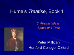 Abstract Ideas, Space and Time - Philosophy at Hertford College
