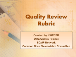 Quality Review Rubric