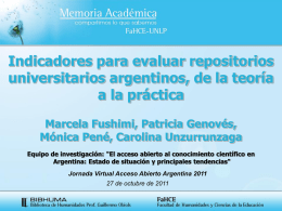 Memoria Academica - Acceso Abierto 2011