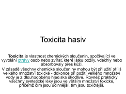 Toxicita hasiv - SDH Krasejovka