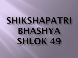 Shikshapatri Bhashya Shlok 49 PPT