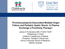 Thrombocytopenia Associated MOF - Pediatric Continuous Renal