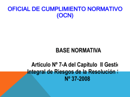 OFICIAL DE CUMPLIMIENTO NORMATIVO (OCN)