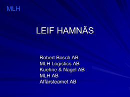 LEIF HAMNÄS - Logistikprogrammet.org