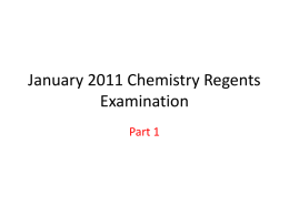 August 2011 Chemistry Regents Examination