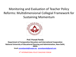 Monitoring and Evaluation of Teacher Policy Reforms