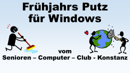 Frühjahrsputz - PC Senioren Club Konstanz