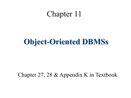 Object Oriented DBMSs
