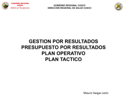 Plan Operativo - 2015 - Dirección Regional de Salud Cusco