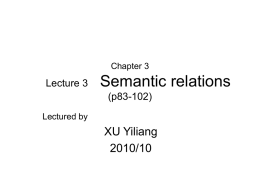 Semantic relations