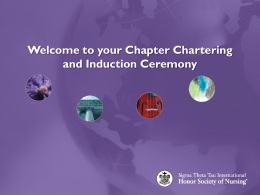 New Chapter -- Chartering Ceremony Presentation