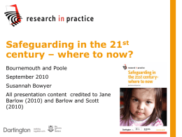 Safeguarding in the 21st century – where to now?