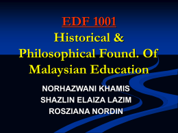 Reformation in Malaysian Education