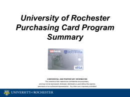 Pcard Overview Presentation - University of Rochester Medical Center
